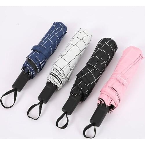 Tri-fold Creative Ms Parasol Sunny Umbrella Small Fresh Black Glue Sunscreen Anti-UV Fold Sunny and Rainy Umbrella