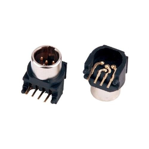 High quality 50pcs/lot 4pin Mini XLR male PCB Panel Socket without thread