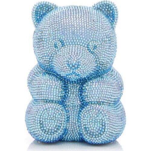 XIYUAN Quality Luxury bear Crystal Evening Bags Handbags Women Bags Designer Rhinestones mini clutch purse Pouch Evening Bag