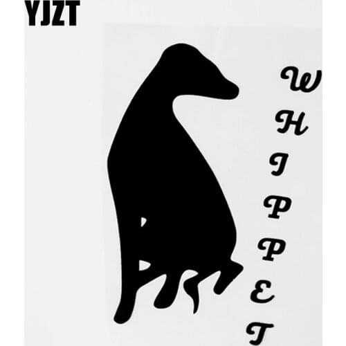 YJZT 10CM×14.1CM Whippet Silhouette Dog Vinyl Car Sticker Decal Black/Silver 8C-0745