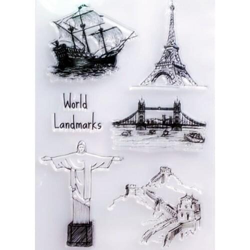 YLCS410 Landmark Silicone Clear Stamps For Scrapbooking DIY Photo Album Cards Decoration Craft Transparent Stamp Clear Stamp New