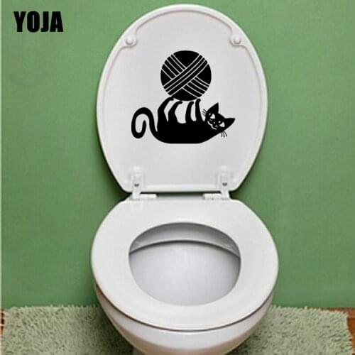 YOJA 21.5*19.4CM Play Cat Wall Sticker BedRoom Home Decoration WC Toilet Decal T4-0047