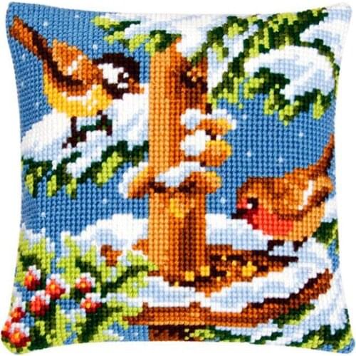 Animal Bird Latch Hook Pillow Sets Forest Style Cushion Embroidered Crafts Latch Hook Rug Kits DIY For Needlework Punk Stripes