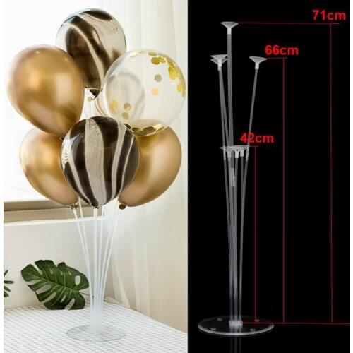 1pc 7 Tube Balloon Stand 20Pcs Transparent Plastic Ball Drag Rod Birthday Party Wedding Baby Shower Decoration Accessories