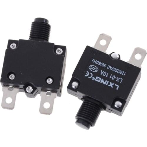 1pc Thermal Circuit Breakers 5A 8A 10A 15A 20A Mini Size Thermal Overload Protector Push Button Switch Overload Switch Terminal