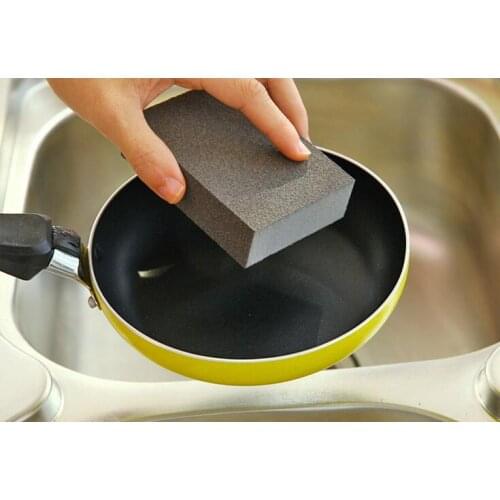 1PC Magic Sponge Brush Aluminum Oxide Emery Sponge Rust Dirt Stains Clean Brush Bowl Washing Pot Kitchen Cleaning Brush OK 0869