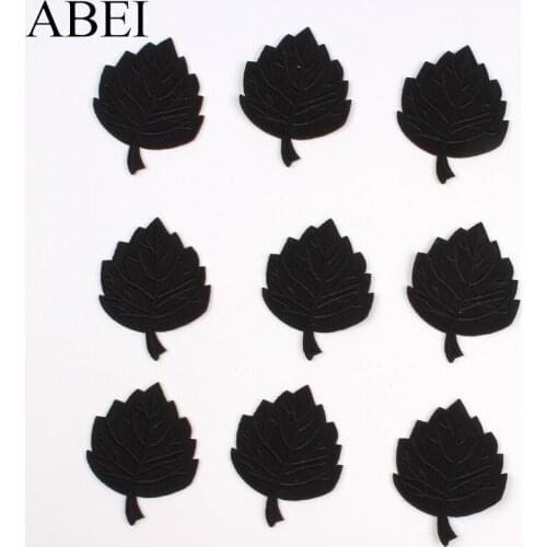 10pcs Embroidery Black Leaf Patch Iron On Sew On Clothes Badge DIY Appliques Garments Hats Pants Jeans Coats Shoes Accessories