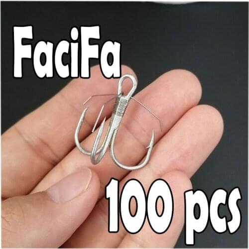 100 pcs Weedless Treble Hook Fishing Hook High Carbon Steel Bass hook Saltwater hook