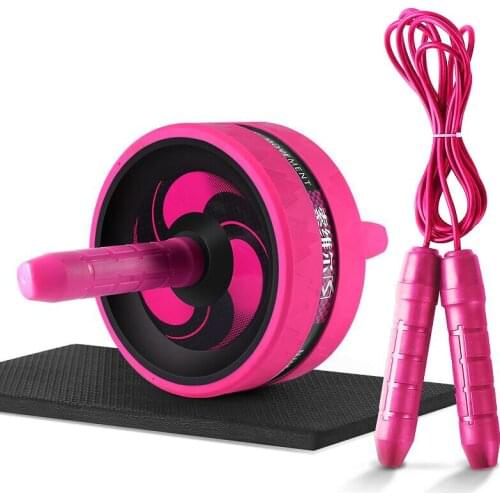 2 in 1 Roller&Jump Rope No Noise Abdominal Wheel Ab Roller with Mat For Exercise Fitness Equipment Accessories Body Building