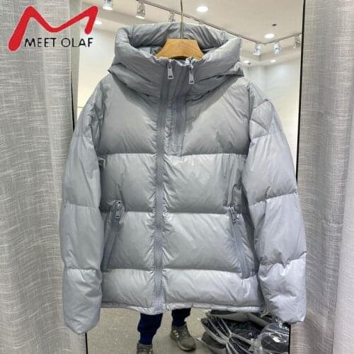 2021 Women Warm Short White Duck Down Coats Female Korean Fashion Loose Windproof Parkas Casual Puffer Jacket Oversize Outwear