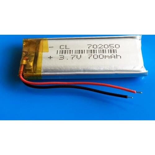 3.7V 700mAh Rechargeable lipo battery lion polymer lithium 702050 for MP3 MP4 GPS DVD bluetooth recorder e-book camera 7*20*50mm