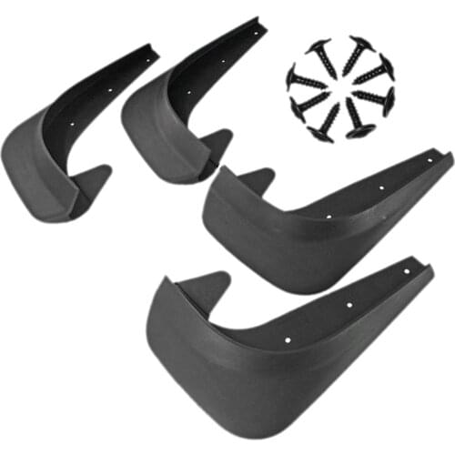 4 Pieces Universal Mud Flaps Splash Guards Soft Plastic Mudflaps Front and Rear for Most Vehicles 25x18cm Car Parts Black