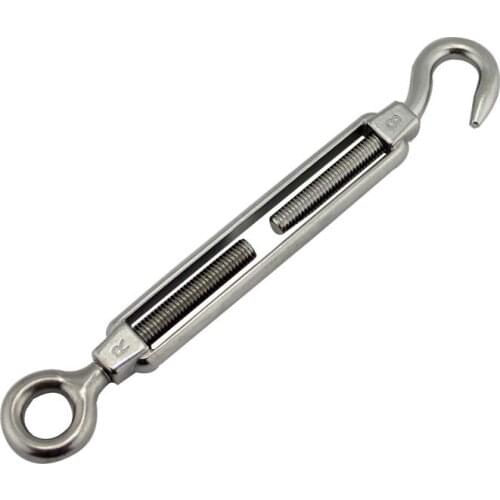 5pcs M4 Stainless Steel 304 Wire Rope Fittings Adjust Chain Rigging Hook & Eye Turnbuckle