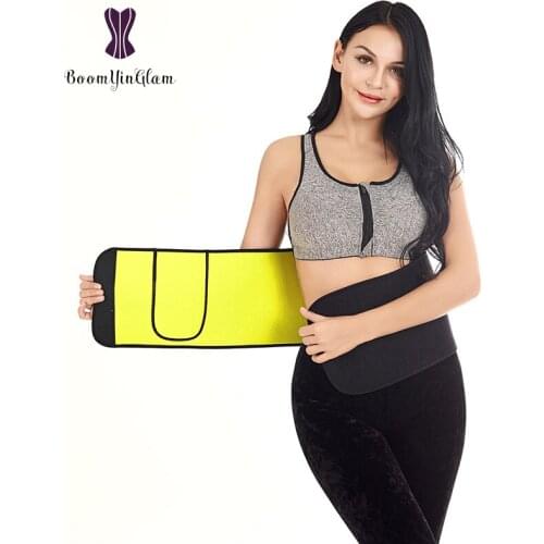 619# Unisex Neoprene Waist Shaper Fitness Waist Trainer Lose Weight Corset Control Slip Shapewear Slimming Belt With Pocket