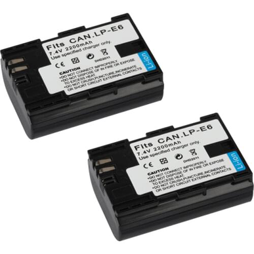 LP-E6 Battery 2200mAh For Canon EOS 5DS 5D Mark II Mark III 6D 7D 60D 60Da 70D 80D DSLR EOS Bateria / LP E6 Charger