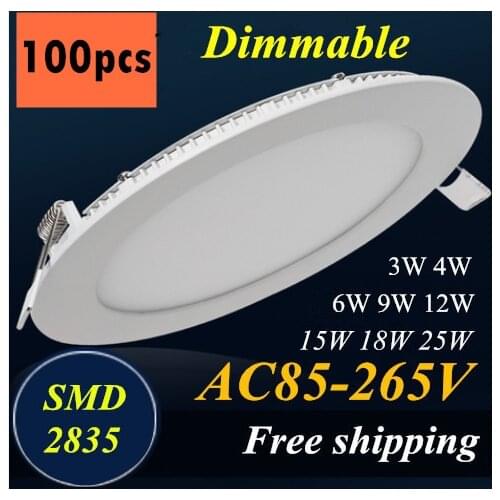 Free Shipping Hot Ultra Thin Design 3W 4W 6W 9W 12W 15W 18W 25W LED Surface Ceiling Recessed Grid Downlight / Round Panel Light