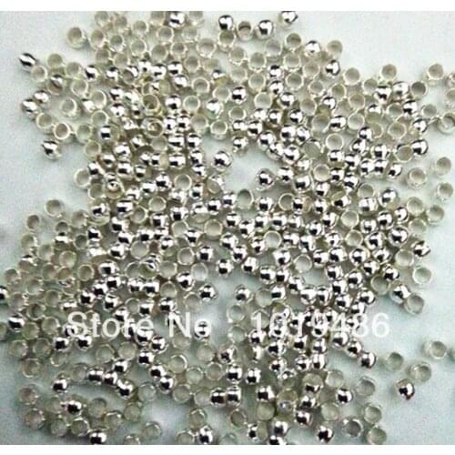 Free shipping ! Silver color Chunky Shinny 10000pcs a lot 2MM Tube Crimp beads for Chunky Necklace Jewelry