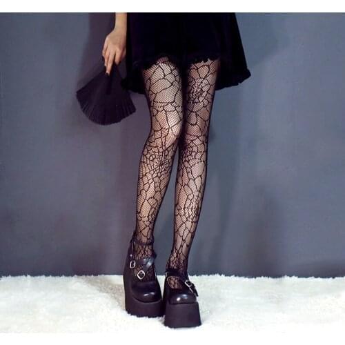 Calcetines de mujer Womens Tights Punk Pantyhose Sexy Underwear Plus Size Fishnet Stockings Gothic Clothes Collants pour femmes
