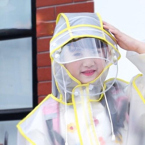 Pupil Schoolchild Children Raincoat Kids Boys Girls Waterproof Jumpsuit Hooded One-Piece Cartoon Dinosaur Baby Rainwear