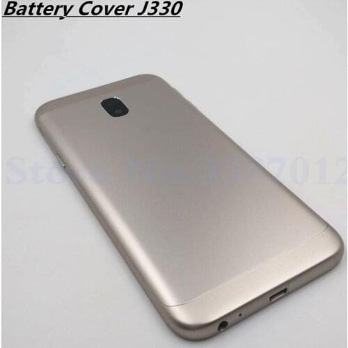 For Samsung Galaxy J3 2017 J330 J330F Metal Back Housing Cover Battery Cover With Camera Glass+Power Volume Button Key