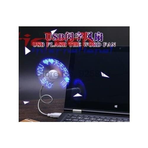 By dhl or ems 200pcs Flexible High-end Exclusive Patent USB LED Flash Fan with Realtime Temperature ,Soft Blades,Metal Head&Neck