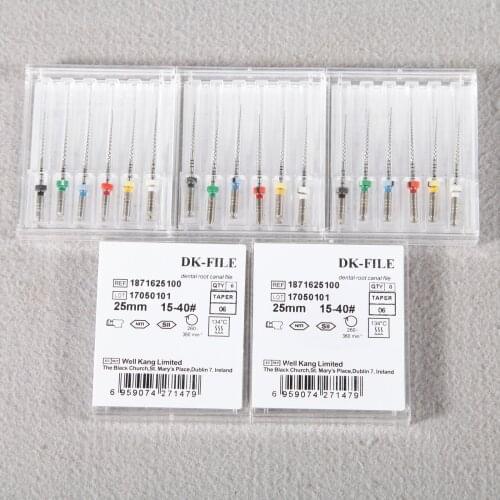 1-5 box Dental Endodontic Nickel-Titanium DK Files 25mm Taper .06 for Engine Use 15-40