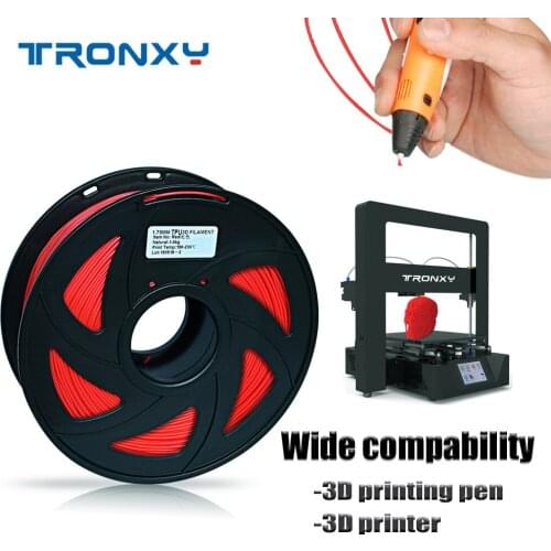 TRONXY Flexible TPU 1.75mm 3D Printer Filament Dimensional Accuracy +/- 0.03mm 1KG Spool 8 Color to Choose