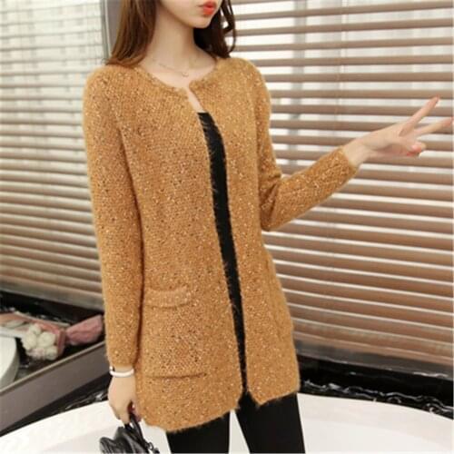 2020 Korean Fashion Fall Long Cardigan Female Spring Autumn Long Sleeve Crochet Cardigan Women Sweater Women Knitted Jacket Tops