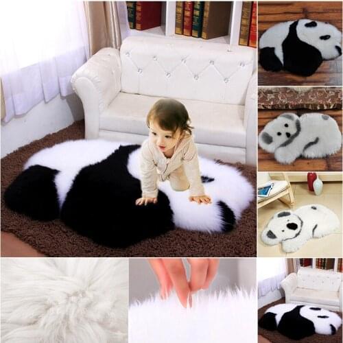 Koala/Giant Panda Shape Artificial Wool Carpets Sheepskin Cushion Children Child Playing Mat Size:60*90cm