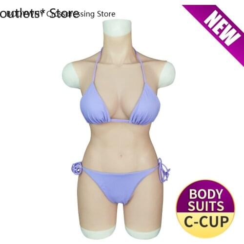 Short Version Silicone Breast Forms C Cup Boobs Whole Body Suits for Drag Queen Crossdresser Shemale