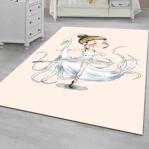 Ballerina Girl Kids Patterned Carpet ,Non Slip Floor Carpet,Teens Carpet,Turkish Rug