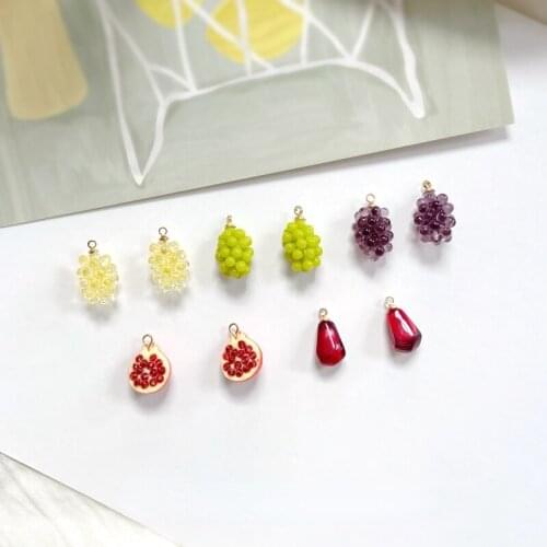 Crystal Clear Cute Fresh Jewelry Simulation Grape Pomegranate Pendant DIY Earrings Jewelry Pendant Material
