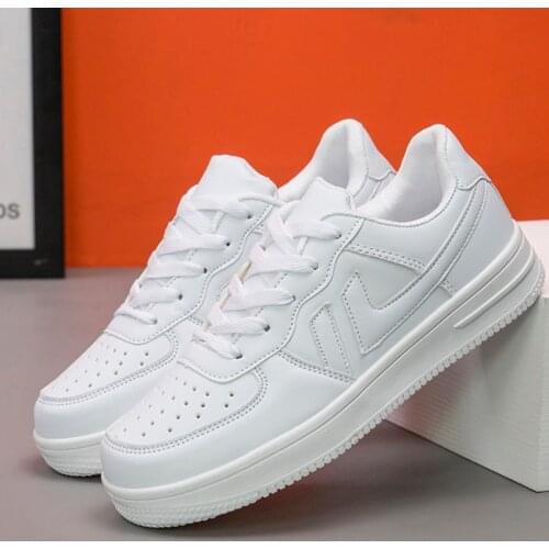 Fashion White Split Leather Women Chunky Sneakers White Shoes Lace Up Tenis Feminino Zapatos De Mujer Platform Women Casual Shoe