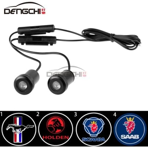 2X Car LED Door Welcome Logo Laser Projector Ghost Shadow Light For Mustang Saab Scania holden LED porte de voiture bienvenue