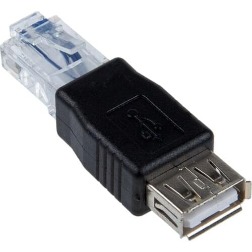 Hot Female USB A to Male Ethernet RJ45 Plug Adapter New
