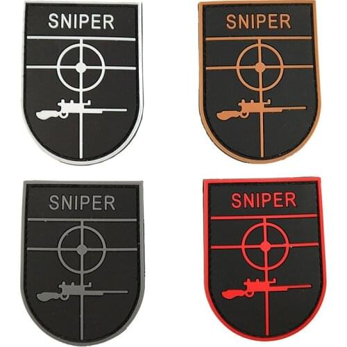 Night Luminous PVC Velcro Patches Sniper Arm Badges 3D Aim Hook Loop Patch Military Team Mark Colored Rubber Stickers Emblem