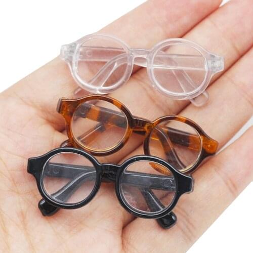 New 4.5cm Plastic Transparent Eyeglasses For 1/6 BJD SD DD Dolls Accessories Mini Eyewear Glasses