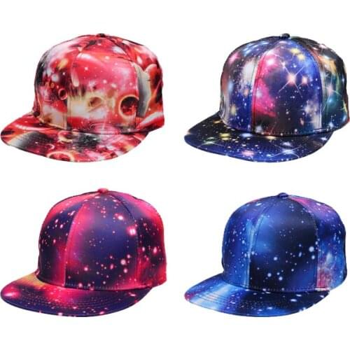 Sky Caps Dazzle Cool Baseball Caps Men Hip Hop Caps Street Dance Performance Outdoor Casual Flat Starry Sky Cap For Women
