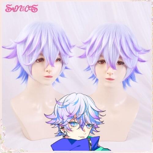 Paradox Live BAE Yatonokami Nayuta Purple Gradient Cosplay Wigs Heat Resistant Synthetic Hair Halloween Carnival Free Wig Cap