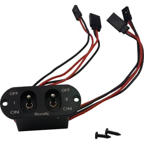 Rccskj Heavy Current Dual Charging Switch Fit FUTABA/ JR connector For RC Car Airplane Model