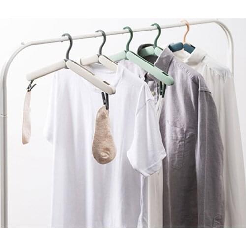 Portable Folding Clothes Hangers Outdoor Travel Hangers Foldable Clothes Organizers Drying Rack Non-slip Folding Coat Hanger ABS
