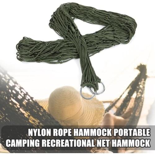 Portable Mesh Hammock Nylon Swing Hang Net Sleeping Bed For Outdoor Travel Camping Garden Hammock