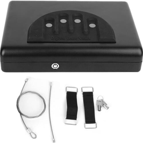 Portable Safe Valuables Jewelry Storage Box Digital Password and Spare Key Lock High Quality