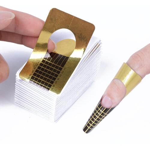 100pcs Professional Nail Form Sticker French Nail Tips Extension Acrylic Builder Gel Guide Mold Stencil Manicure Tools LYNJ070