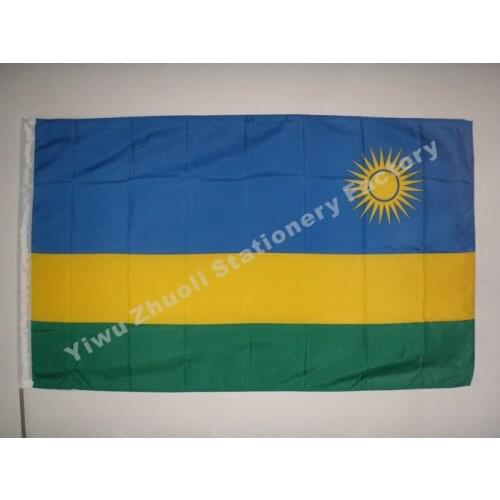 Rwanda Flag 150X90cm (3x5FT) 115g 100D Polyester Double Stitched High Quality Free Shipping