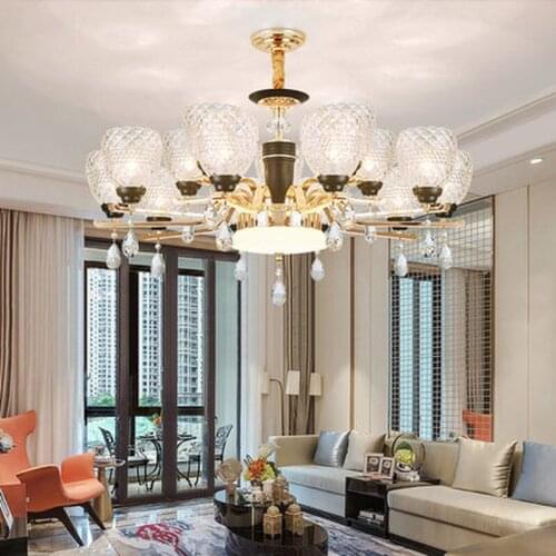 Modern Black Gold Metal Led Chandeliers Lighting Living Room Glass Led Pendant Chandelier Lights Bedroom Hanging Lamp Fixtures