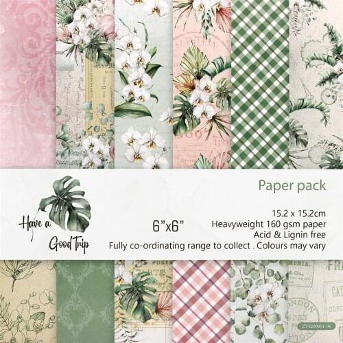 YPP CRAFT 12 Sheets Have a Good Trip Scrapbooking Pads Paper Origami Art Background Paper Card Making DIY Scrapbook Paper Craft