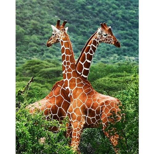 Yumeart Diy Daimond Painting Giraffes Animal Full Diamond Mosaic Animal Rhinestone Pictures Diamant Embroidery Cross Stitch Arts