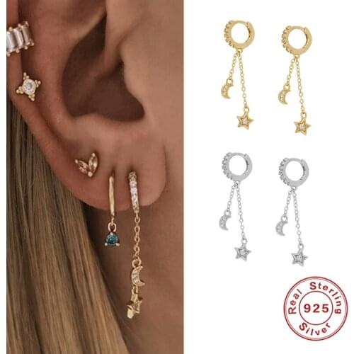 AIDE New Bohemian Retro Earrings Fashion Sun Moon Long Pendant Statement Earrings For Women Jewelry aros plata 925 mujer