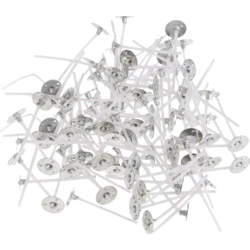 100Pcs Candle Wicks Medium - Natural Soy Pre-waxed and Tabbed Low Smoke - 3cm Candle Making Supplies Candle Cores